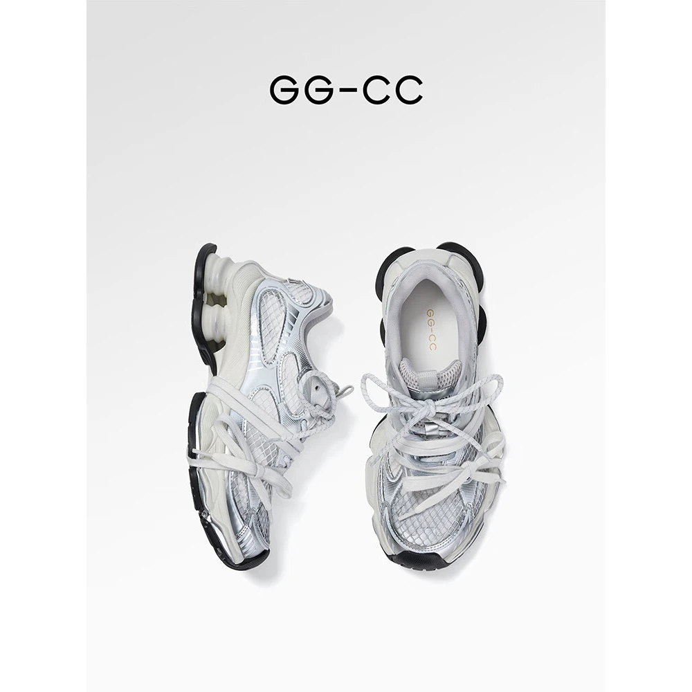 GG-CC【星河粒子】春季新款潮流做旧老爹鞋机能厚底休闲鞋女G25U461