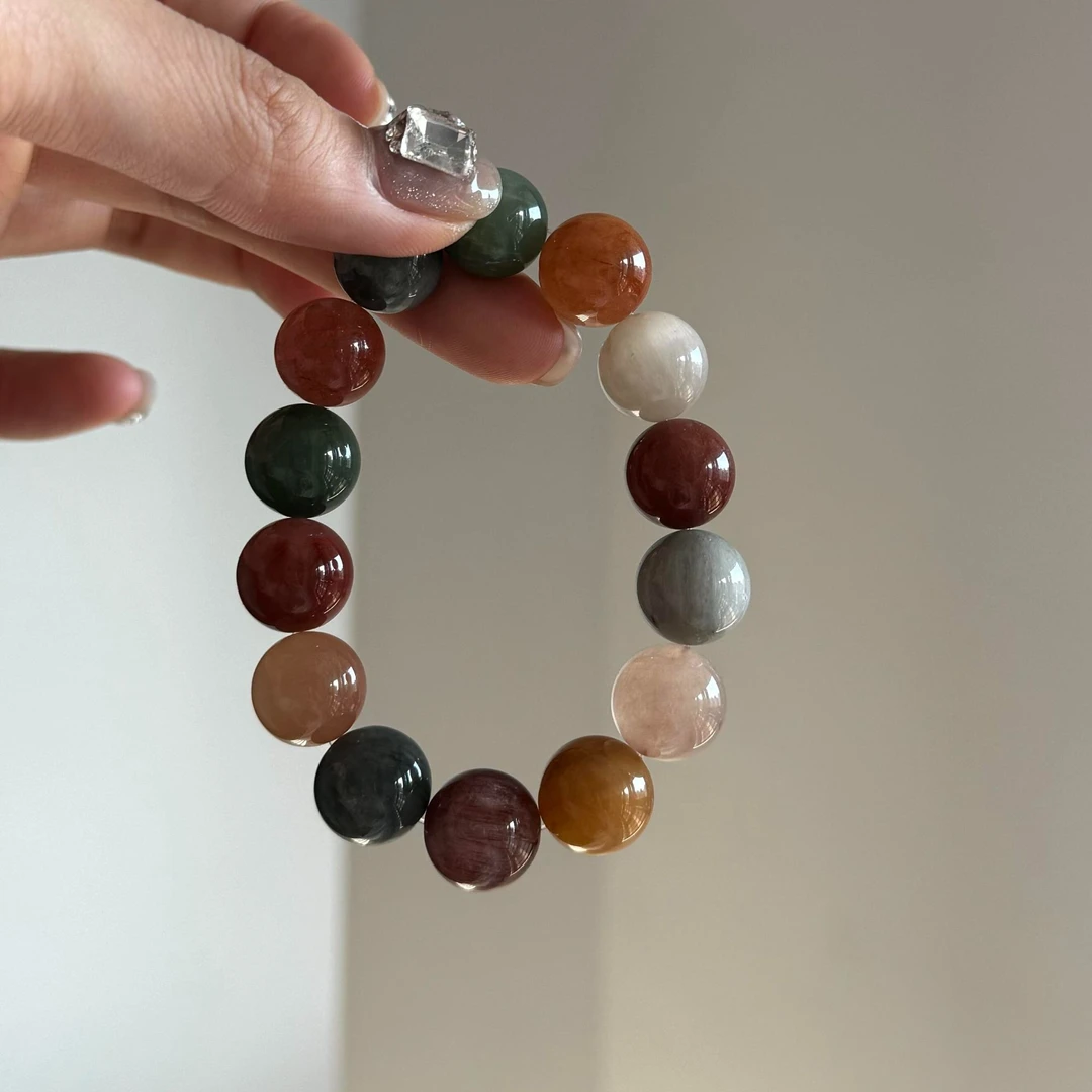 天然水晶油画彩兔毛女生显白系列水晶手串精选礼物饰品多样性发一