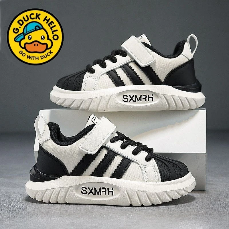 小黄鸭儿童贝壳头板鞋2025年新款小白鞋女童运动鞋男童宝宝休闲鞋