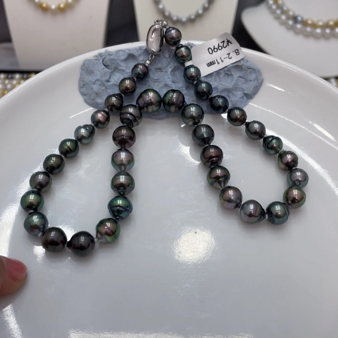 海水珍珠项链未镶嵌Y****e大溪地项链8.2-11娟