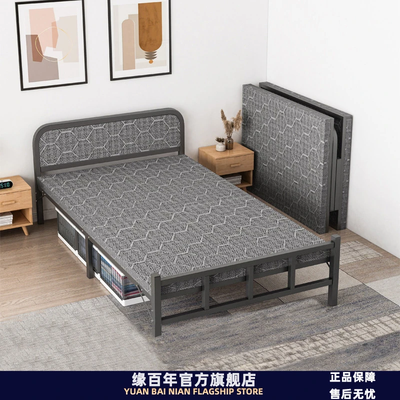 折叠床单人床1米2家用简易床成人出租房用1米5宿舍铁床行军双人床