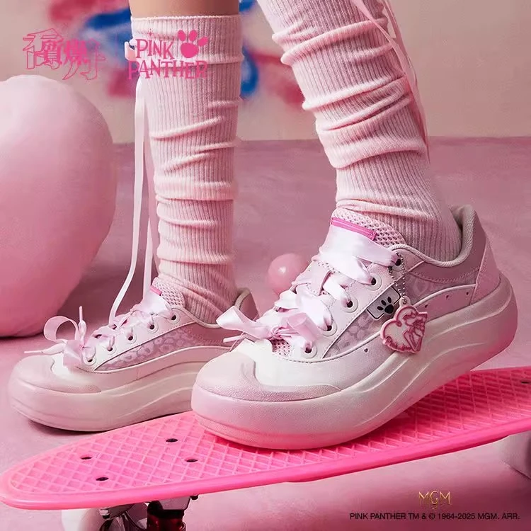 【粉红豹】乔丹质燥女款时尚板鞋潮流舒适厚底鞋少女风小白鞋