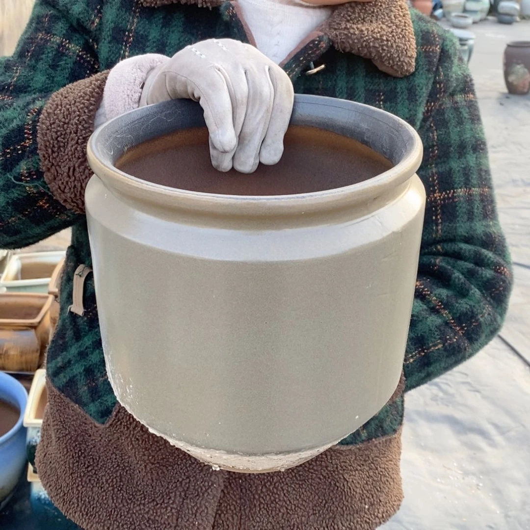 红陶口20高24瑕疵～