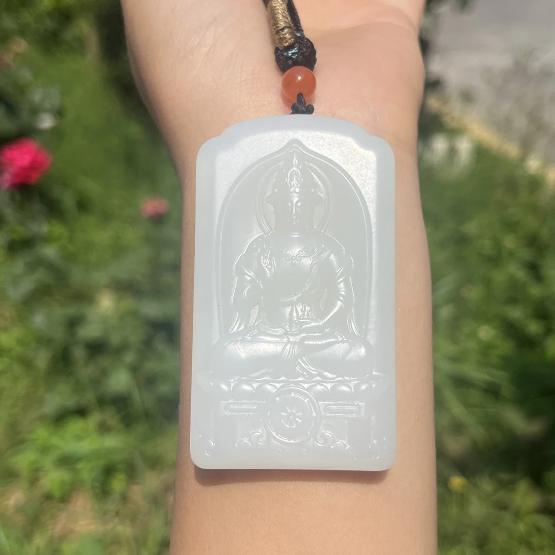 和田玉精品大观音牌子V9