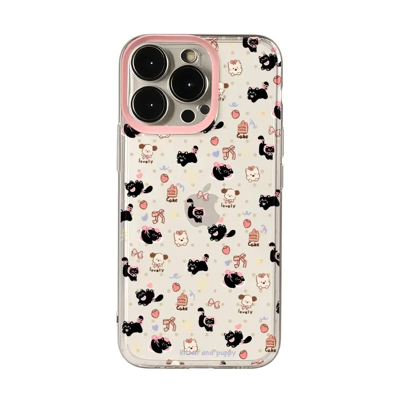 蝴蝶结小猫适用苹果16promax手机壳iPhone15Plus/14太空壳13/12软