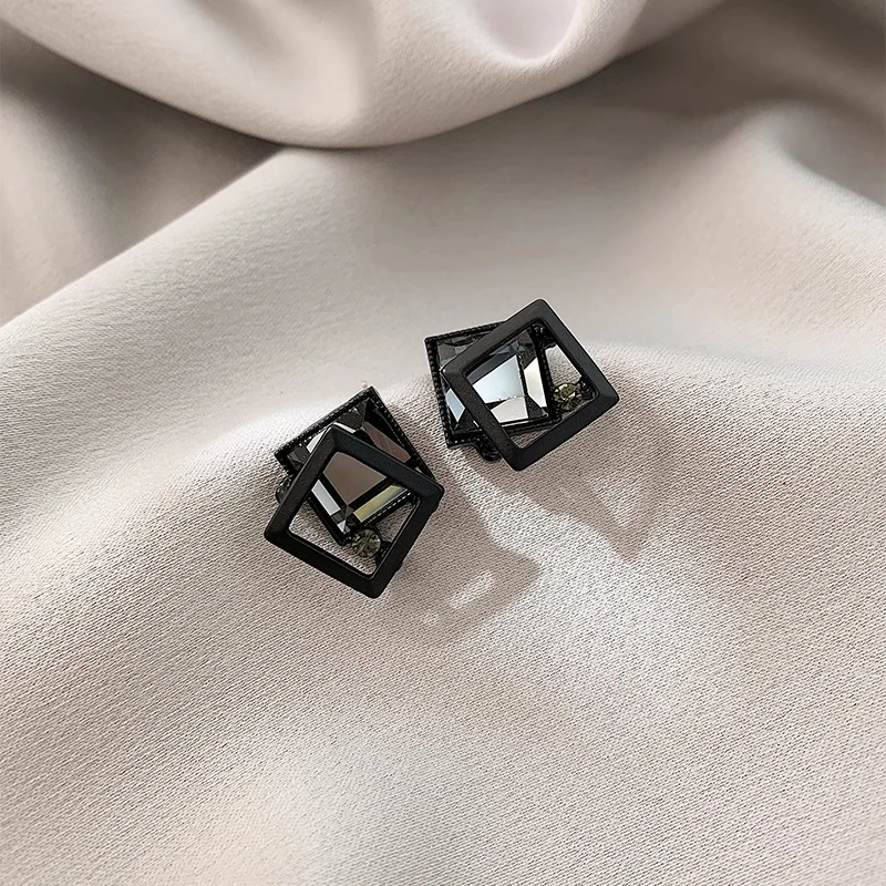 合金亚克力耳饰 高级感耳环2025年新款耳饰气质几何长款耳钉女