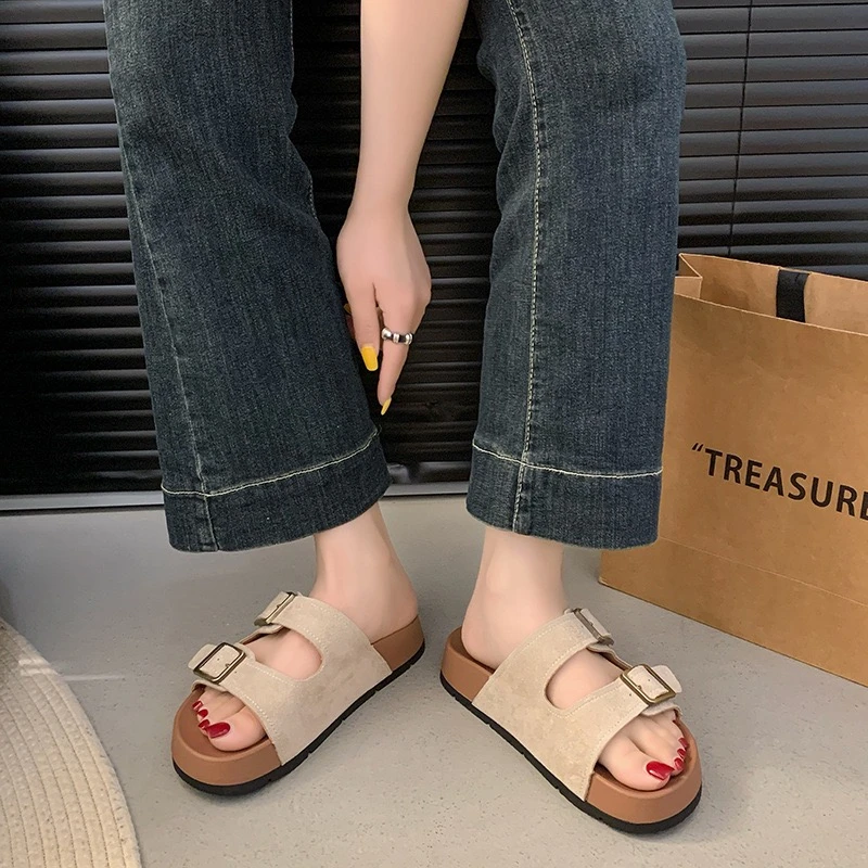 【勃肯凉拖鞋】CTN·女夏季外穿2025新款厚底一字拖网红爆款勃肯