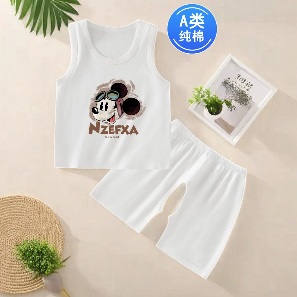 婴儿夏季童装套装男宝宝洋气纯棉开档分体衣服女儿童睡衣短裤夏装