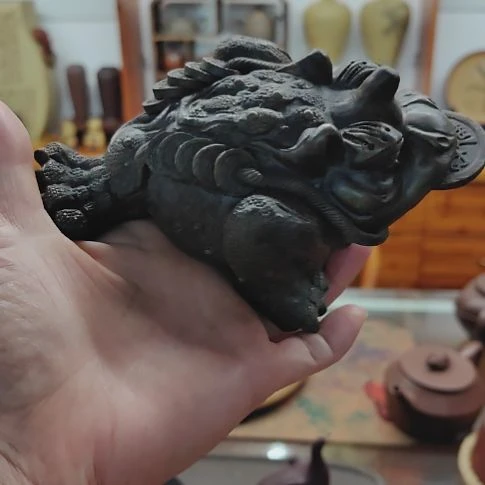 紫砂茶宠三脚金蟾精工制作16cm左右