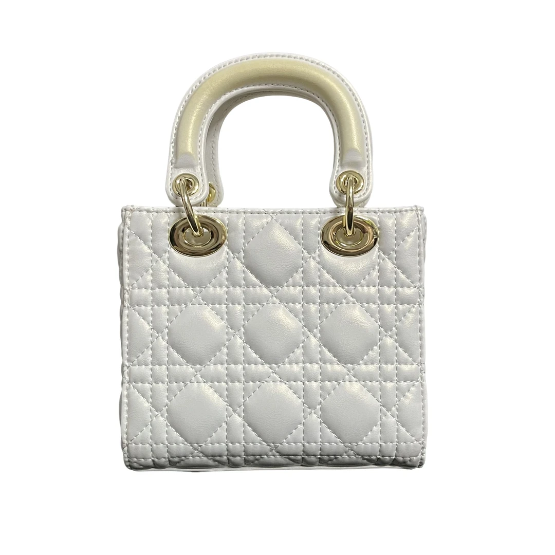 Laugh Queen手工打造真皮女士新款包气质10954-1 白色 3格