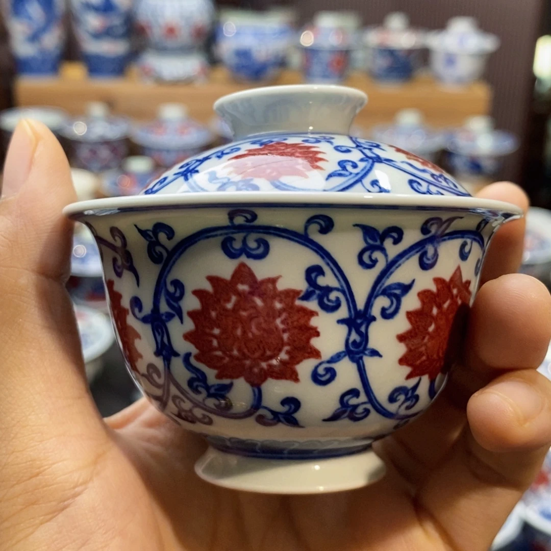 盖下80微瑕缠枝莲盖碗盖碗盖碗盖碗