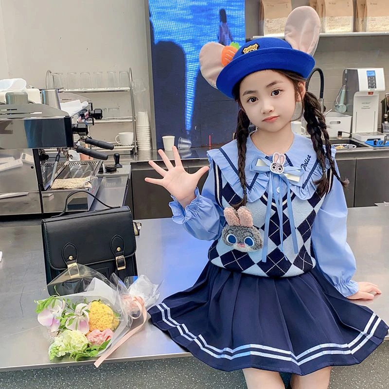 高颜值2025新款洋气儿童朱迪兔子警官小女孩时尚爆款幼儿园帽子
