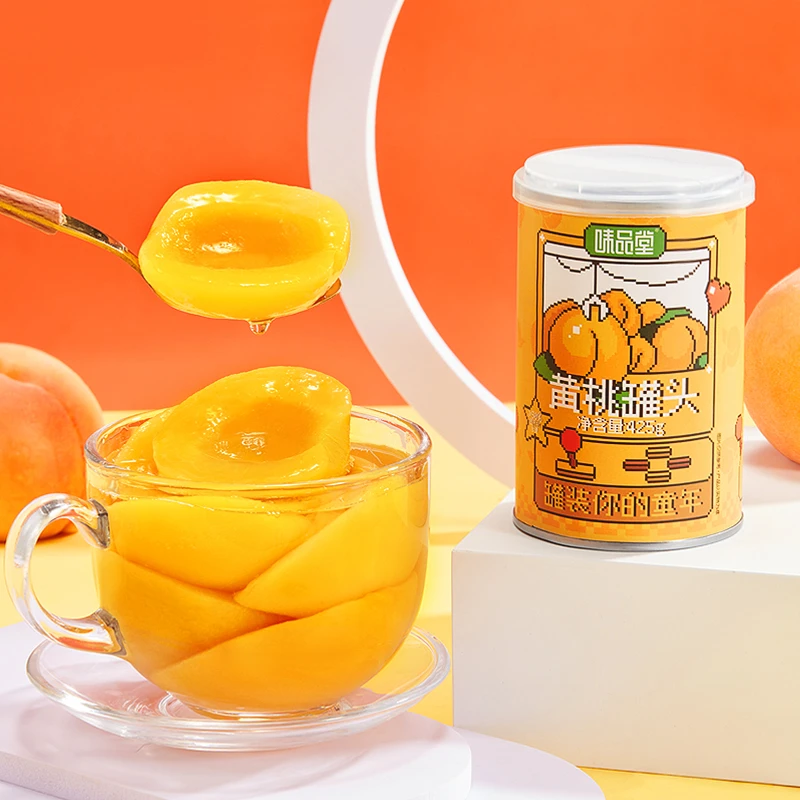 ✨味品堂黄桃罐头童年罐425g*6罐 方便即食休闲即食方便罐装
