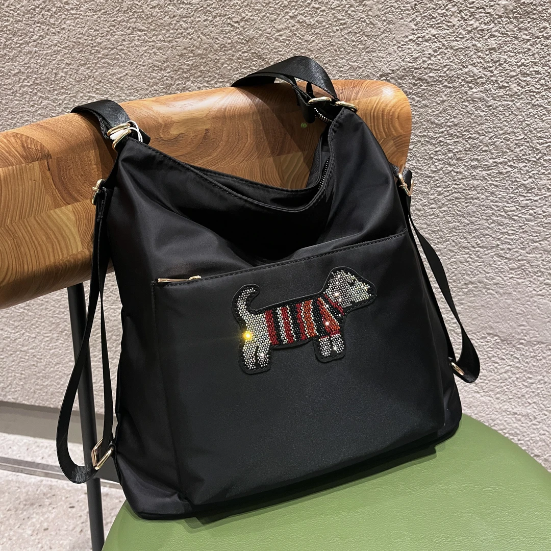 【黑色-腊肠狗】图案四用包多功能单肩女包