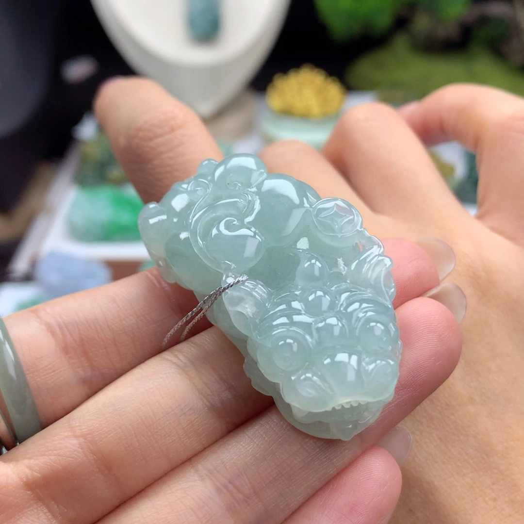 翡翠未镶嵌颈饰A7 如意貔貅