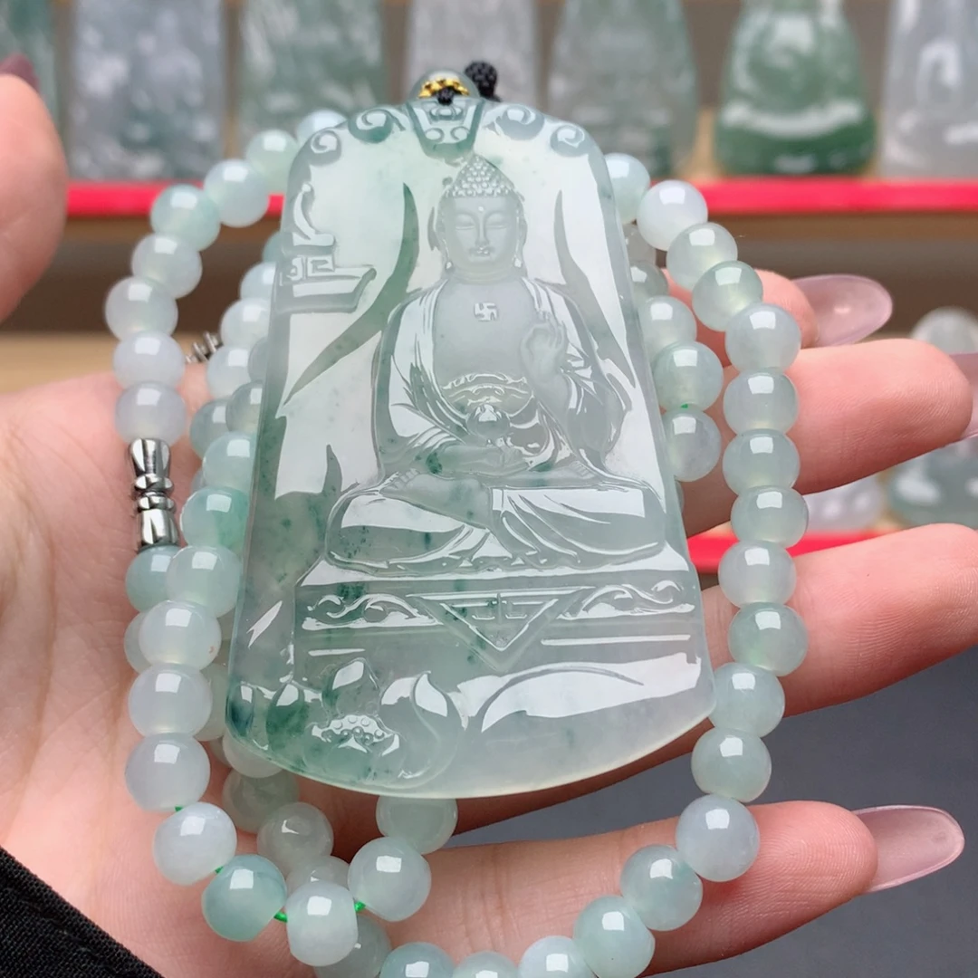 O***行翡翠未镶嵌颈饰阿弥陀佛