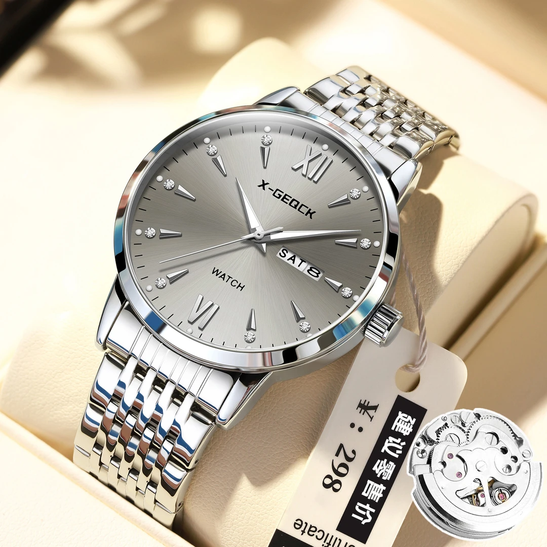 2025新款高颜值手表男士简约双日历非机械高礼物夜光帅气男石英表