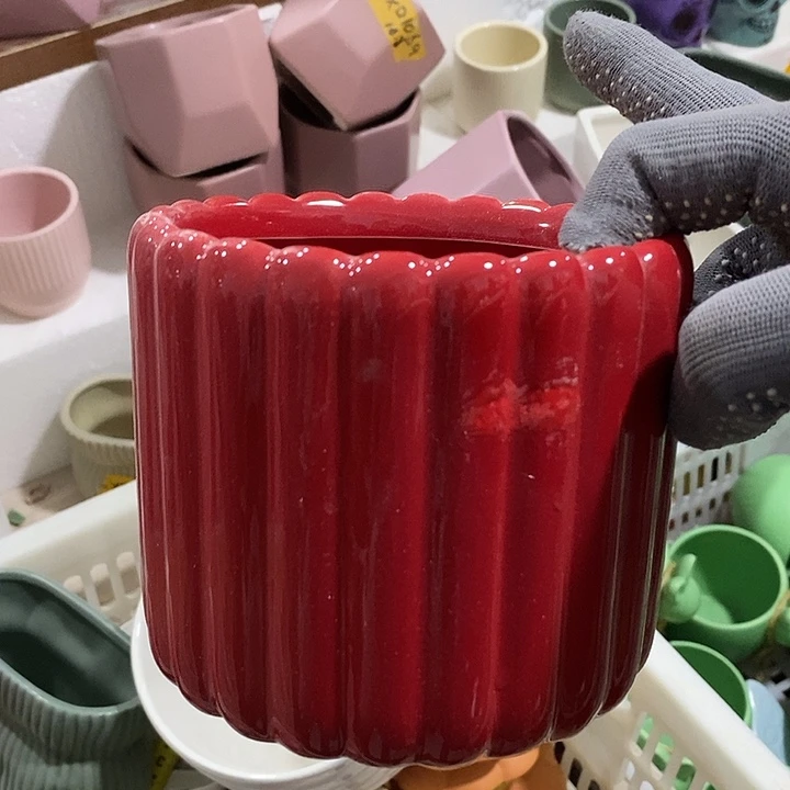 陶盆有孔 瑕疵针孔漏釉介意勿拍外高 11外口12