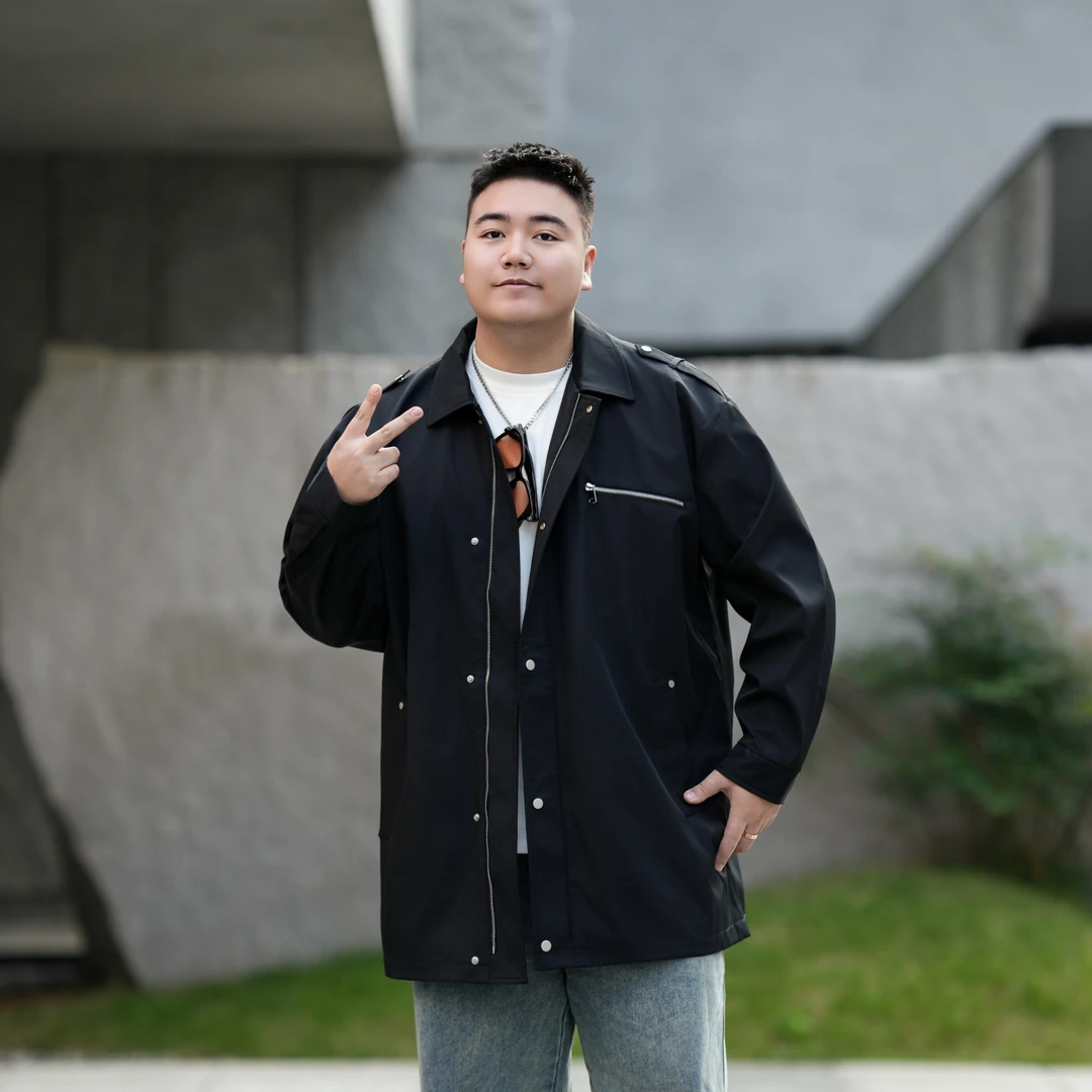 【2025春季中长款】户外港风大码韩版潮流舒适设计感酷帅男外套