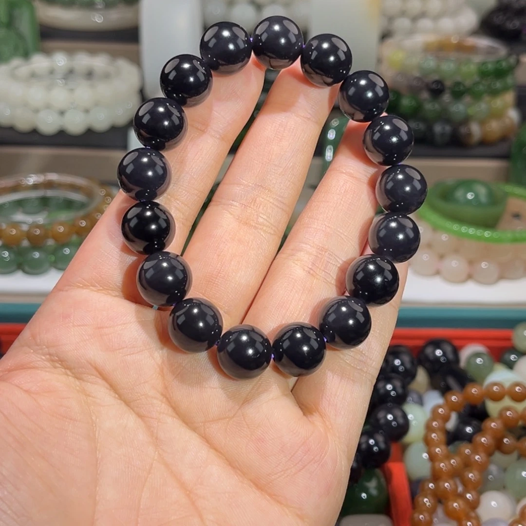 和田玉未镶嵌珠宝半成品卡12帝王紫手串