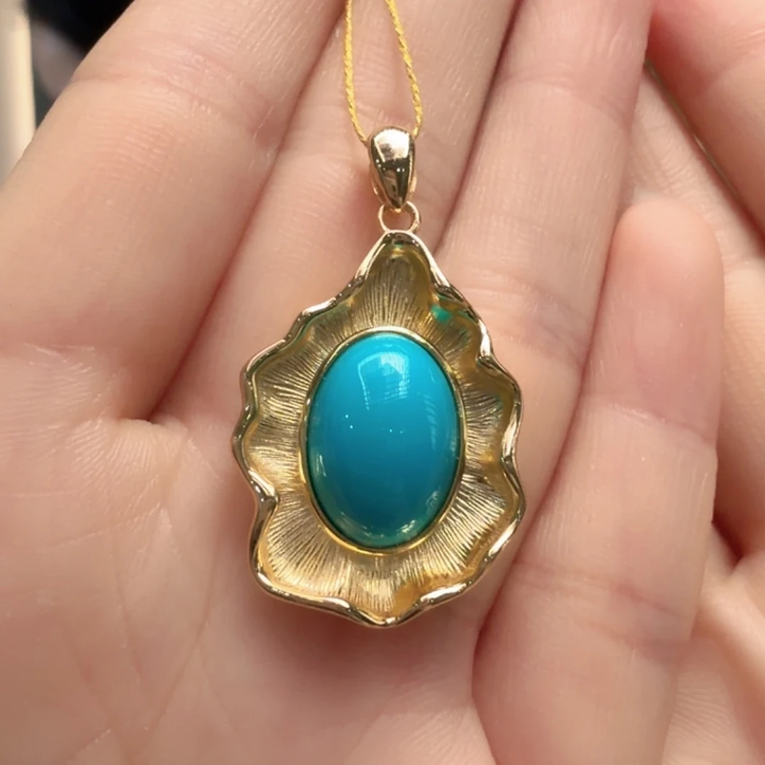 绿松石银S925镶嵌颈饰