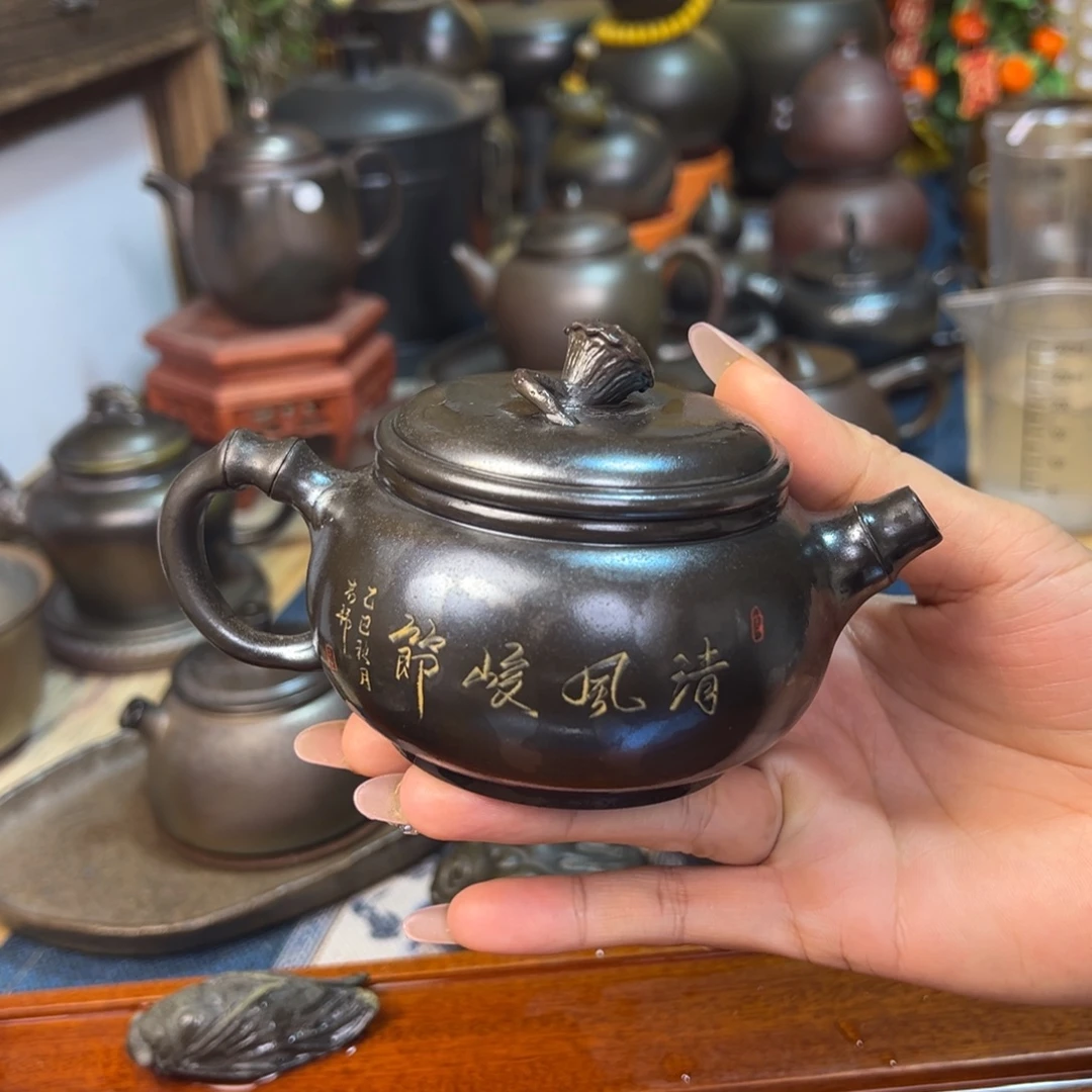 醉***猫柴烧坭兴陶全手工200毫升微瑕