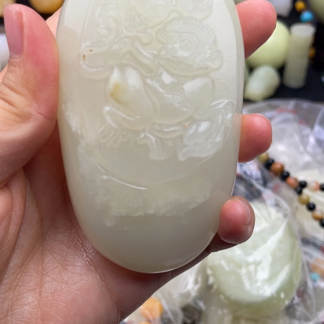石材快**前天然古青手把件