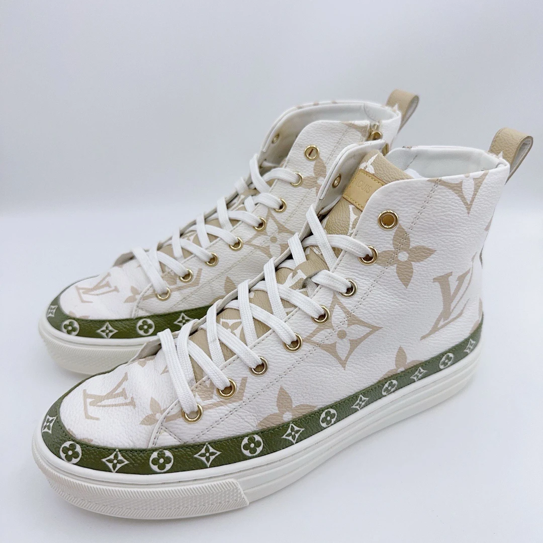 95新 LouisVuitton/路易威登 37码/印花高帮板鞋/01798