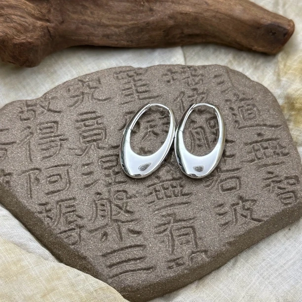 925银耳饰 【鲍发户】镂空大气银耳环