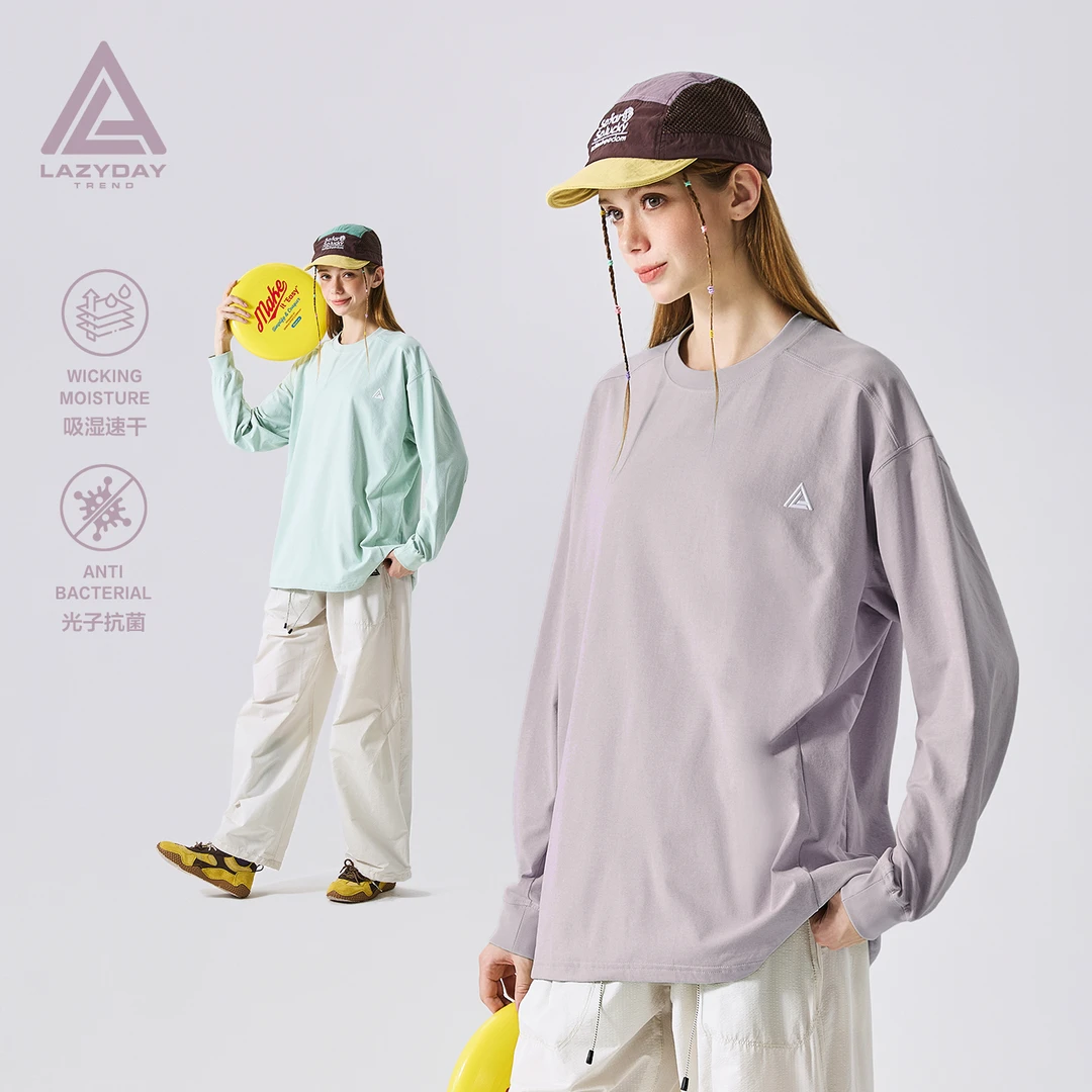 LAZY DAY户外轻量化防晒速干长袖T恤女春夏徒步薄款透气运动上衣