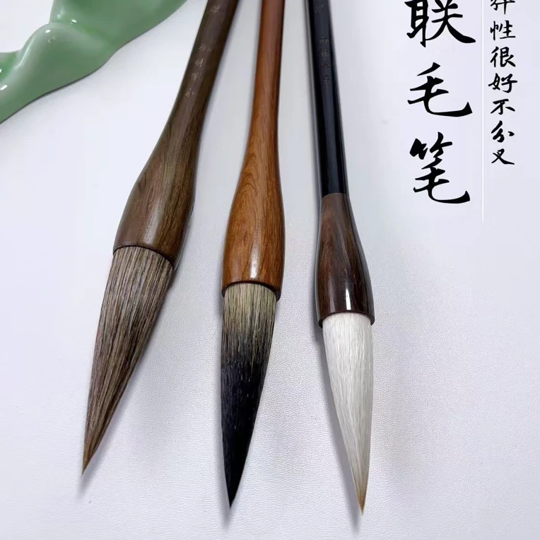 【对联毛笔】牛耳毛 灰尾 出锋7.0 6.6对联毛笔 国画牡丹荷花 山水