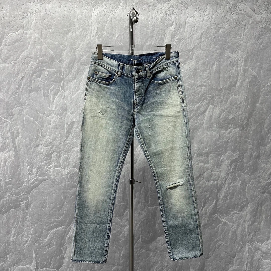 未使用 YSL/圣罗兰 SLP 破坏水洗牛仔长裤 29码 J00676
