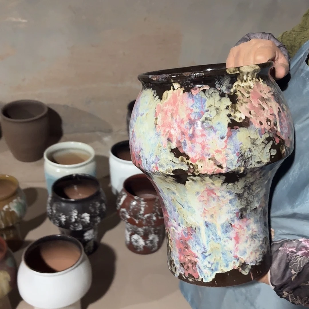 紫砂花盆口20高33