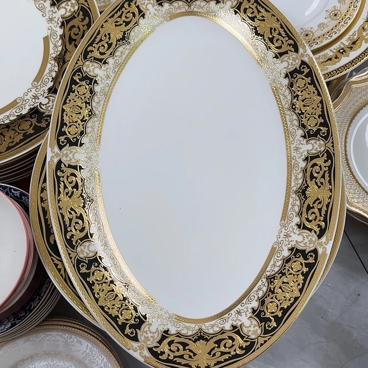 ᵕ***樂14英寸黑金鱼盘一个