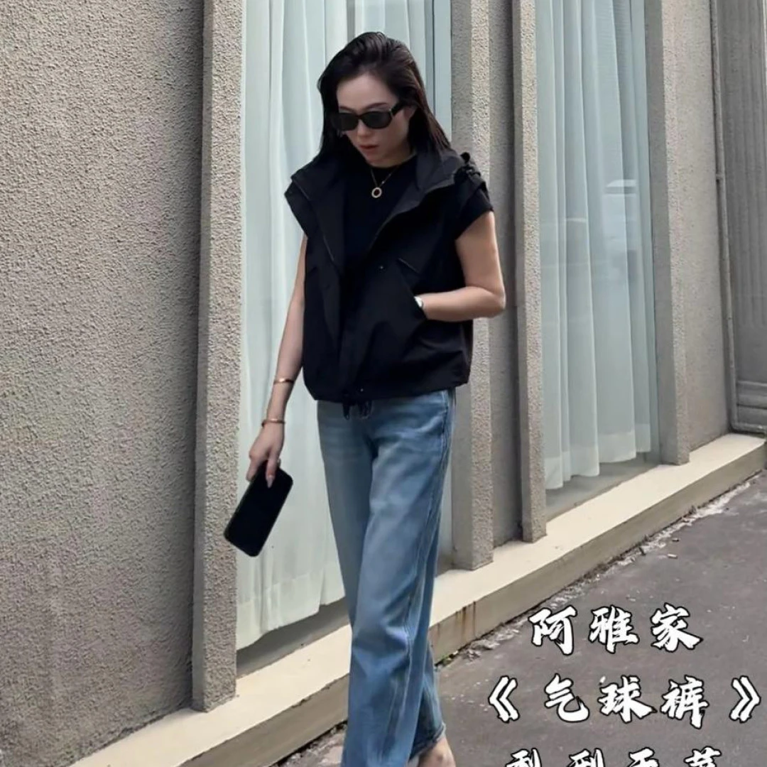 【气球裤】阿雅家牛仔裤春夏季新款百搭显瘦直筒中腰休闲裤子97Y86
