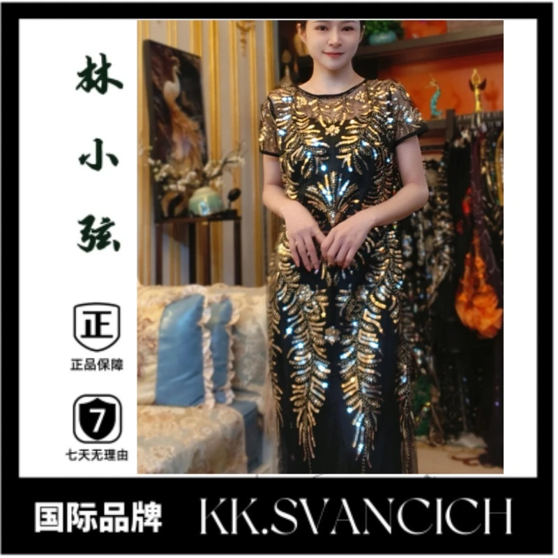 512时尚气质欧美轻盈奢复古中国风走秀设计师日常中式连衣裙
