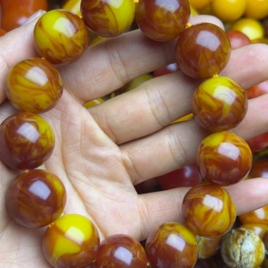 琥珀未镶嵌手链蜜蜡