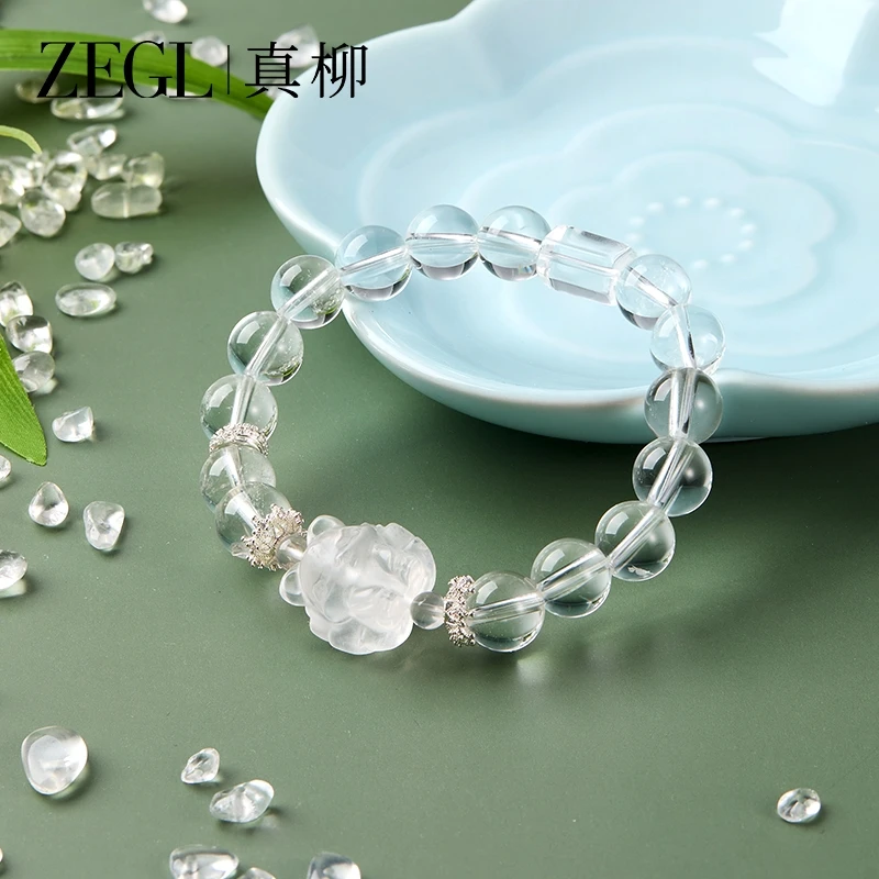 ZEGL【苍兰凤九】天然白水晶狐仙娘娘原创设计手链