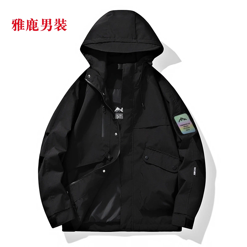 雅鹿男装女装春秋户外薄款登山服防风透气情侣款风衣休闲外套