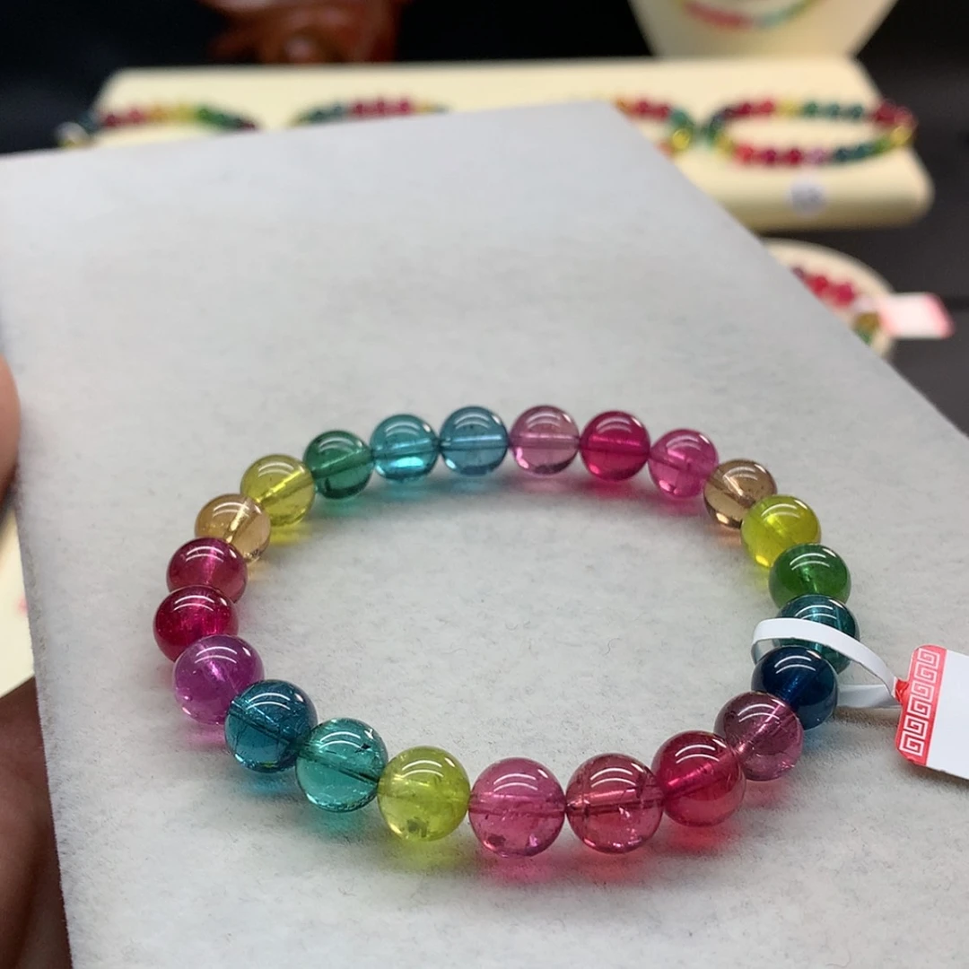 【闪购商品】未镶嵌手链碧玺艳丽色标单圈8