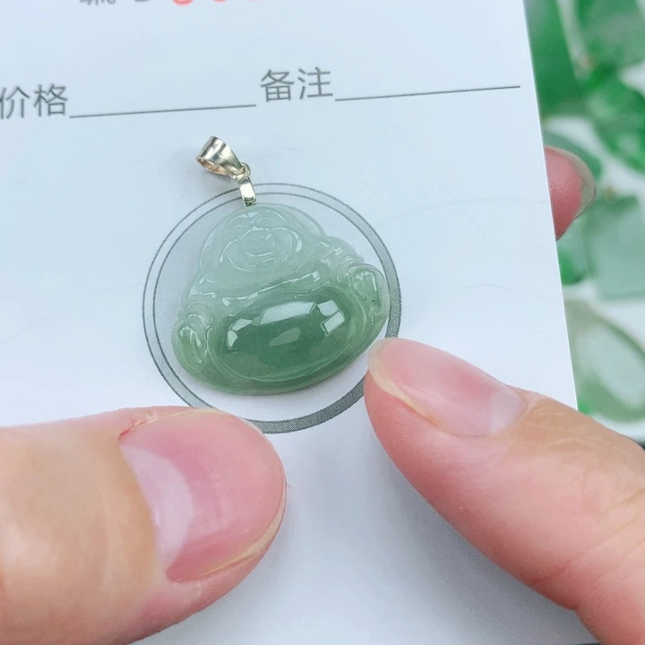 颈饰银S925镶嵌翡翠