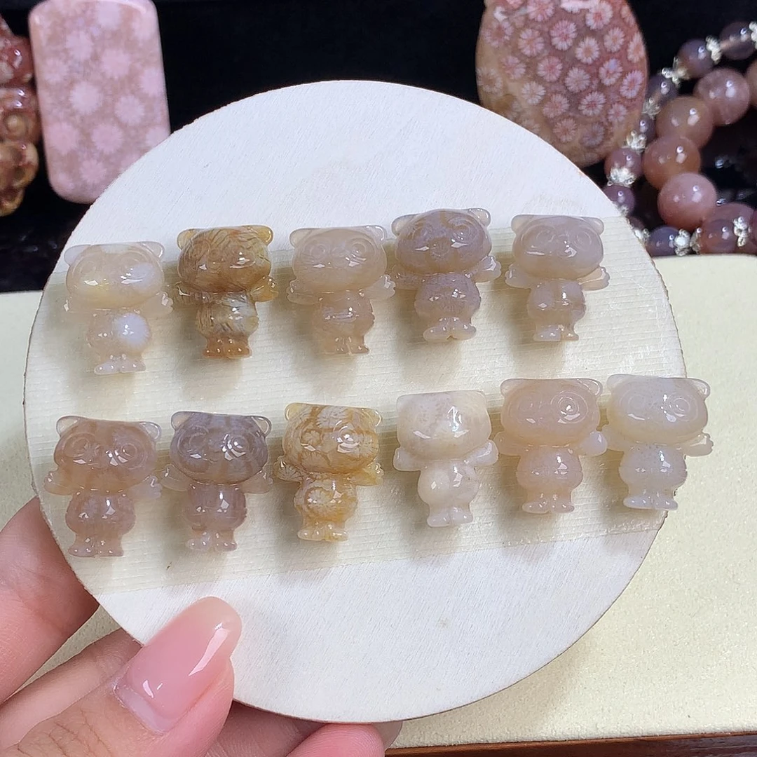 吊坠(赠链)未镶嵌硅化珊瑚（珊瑚玉）22号小熊15米一个可挑