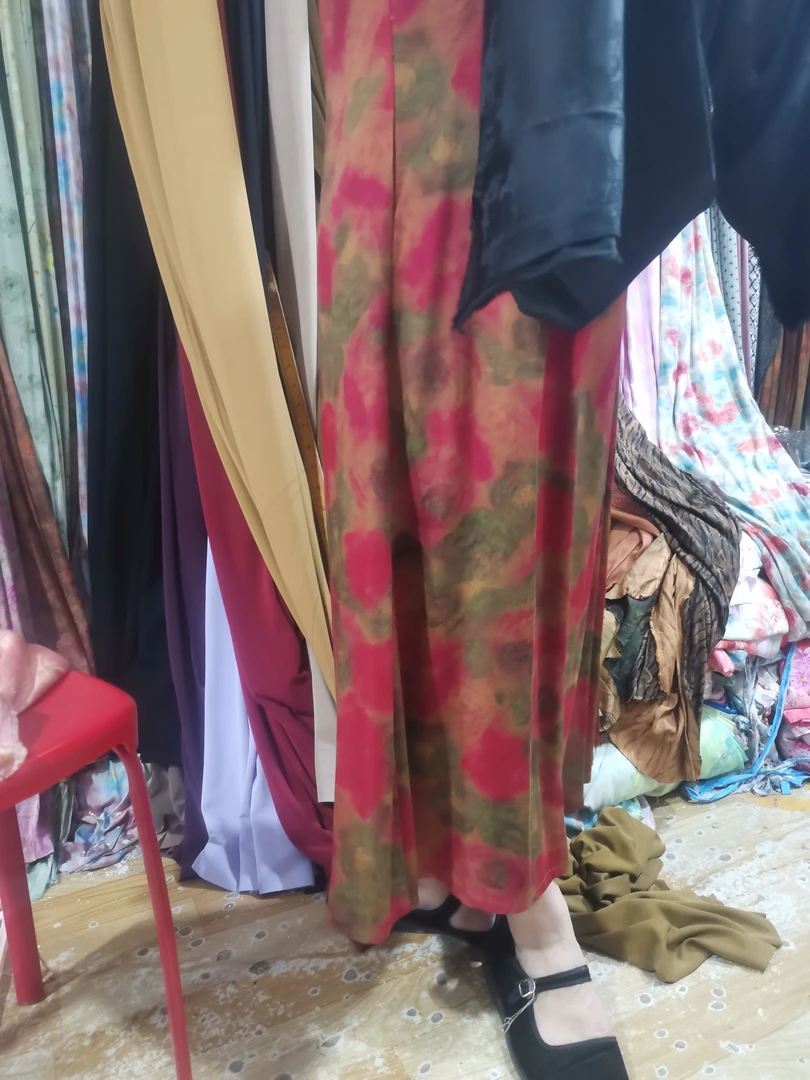 云锦缎红花2米面料