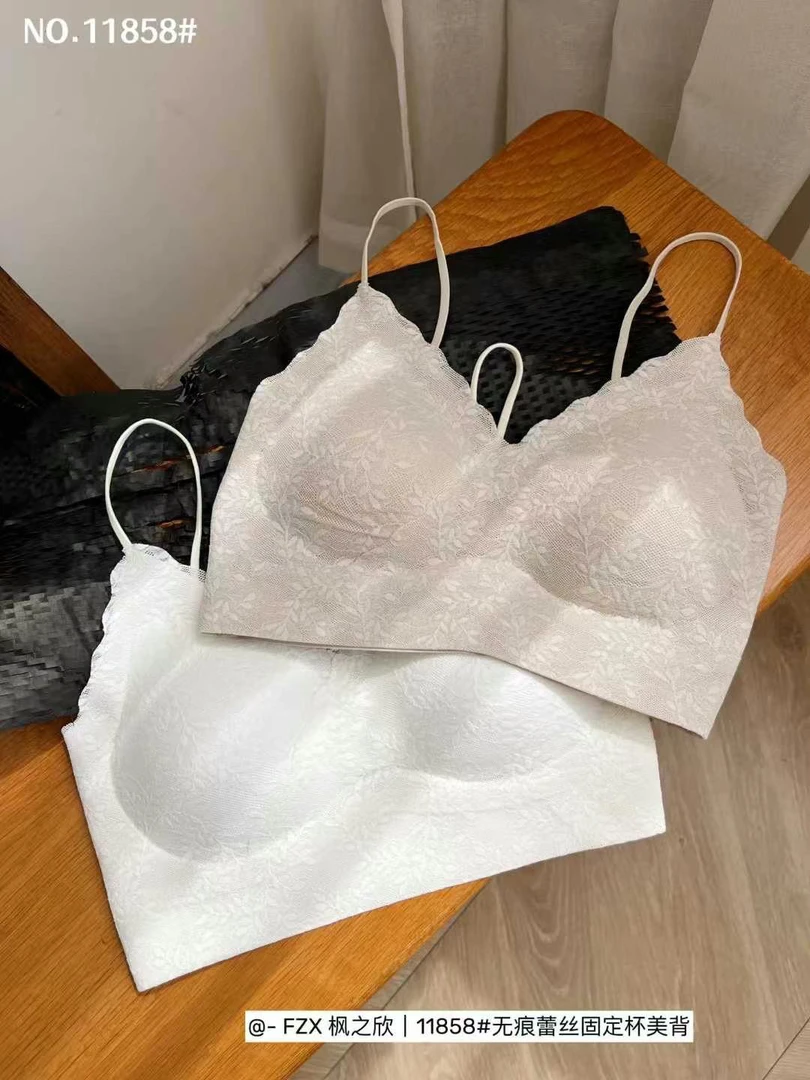 11858无痕蕾丝固定杯美背