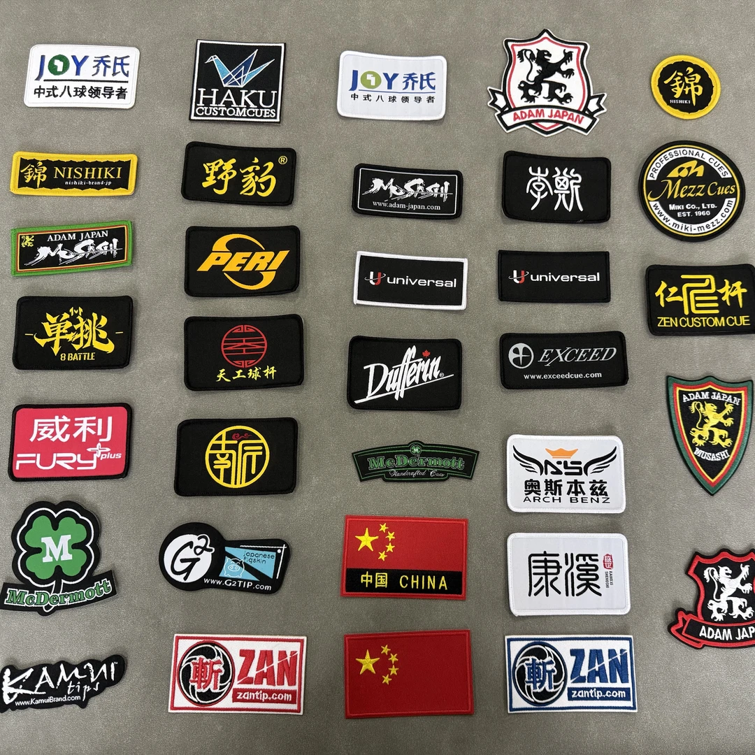 台球定制杆盒贴杆包贴手工布艺刺绣台球元素台球品牌LOGO贴纸