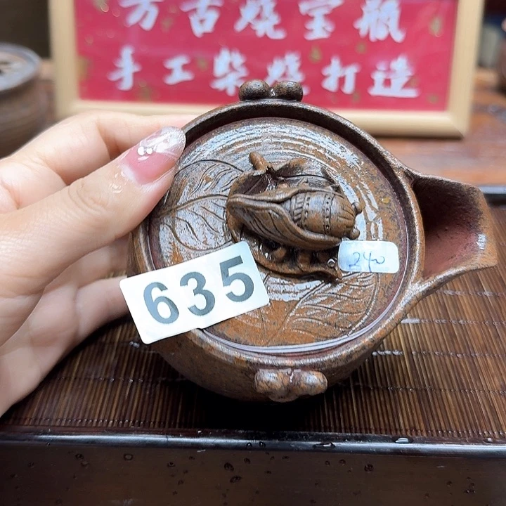 纯手工制作粗陶茶具