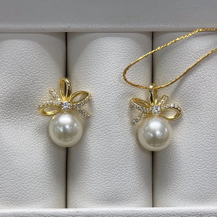 耳饰海水珍珠银S925镶嵌AK 8-9mm 4号