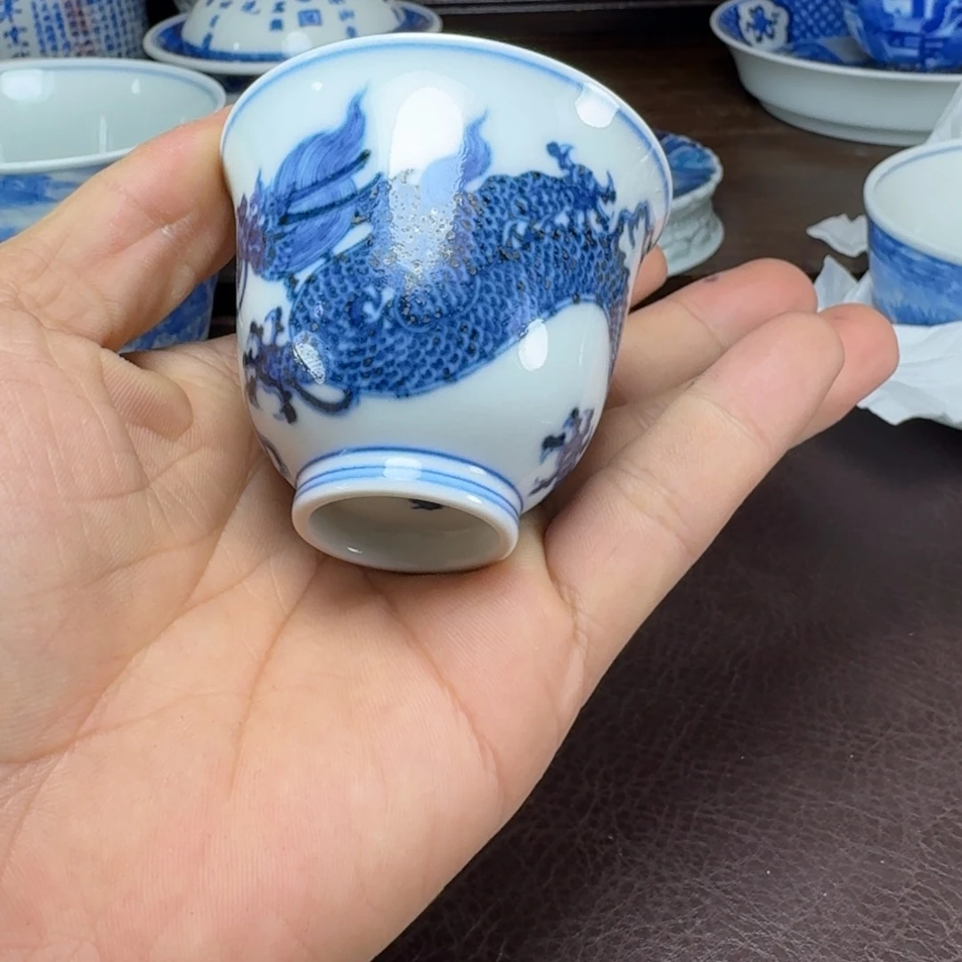 卡***菇瓷片当代景德镇陶瓷手绘茶具