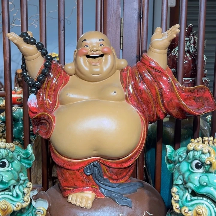 J***陈陶瓷喜迎天下笑佛50高石湾陶