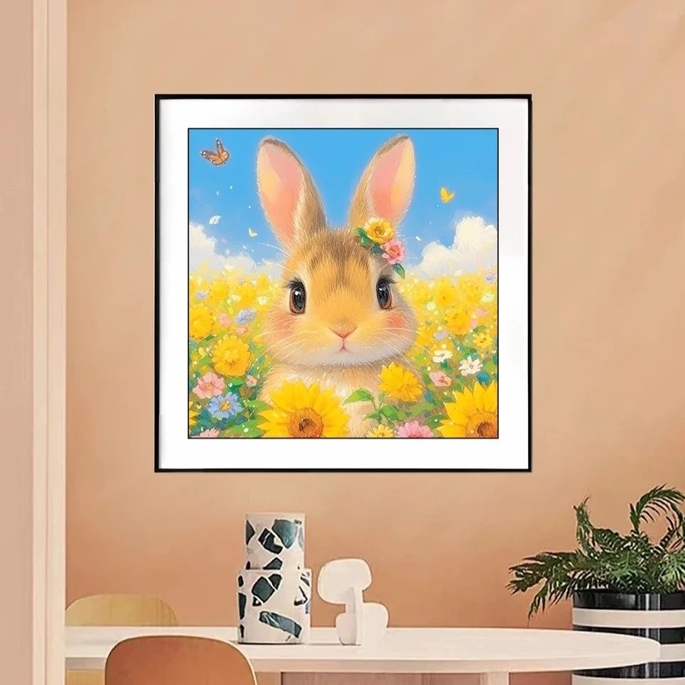 钻石画2025新款小兔子儿童满钻手工DIY客厅卧室简约现代挂画网红